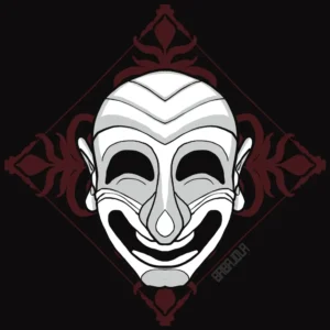 illustrazione riso sardonico maschera