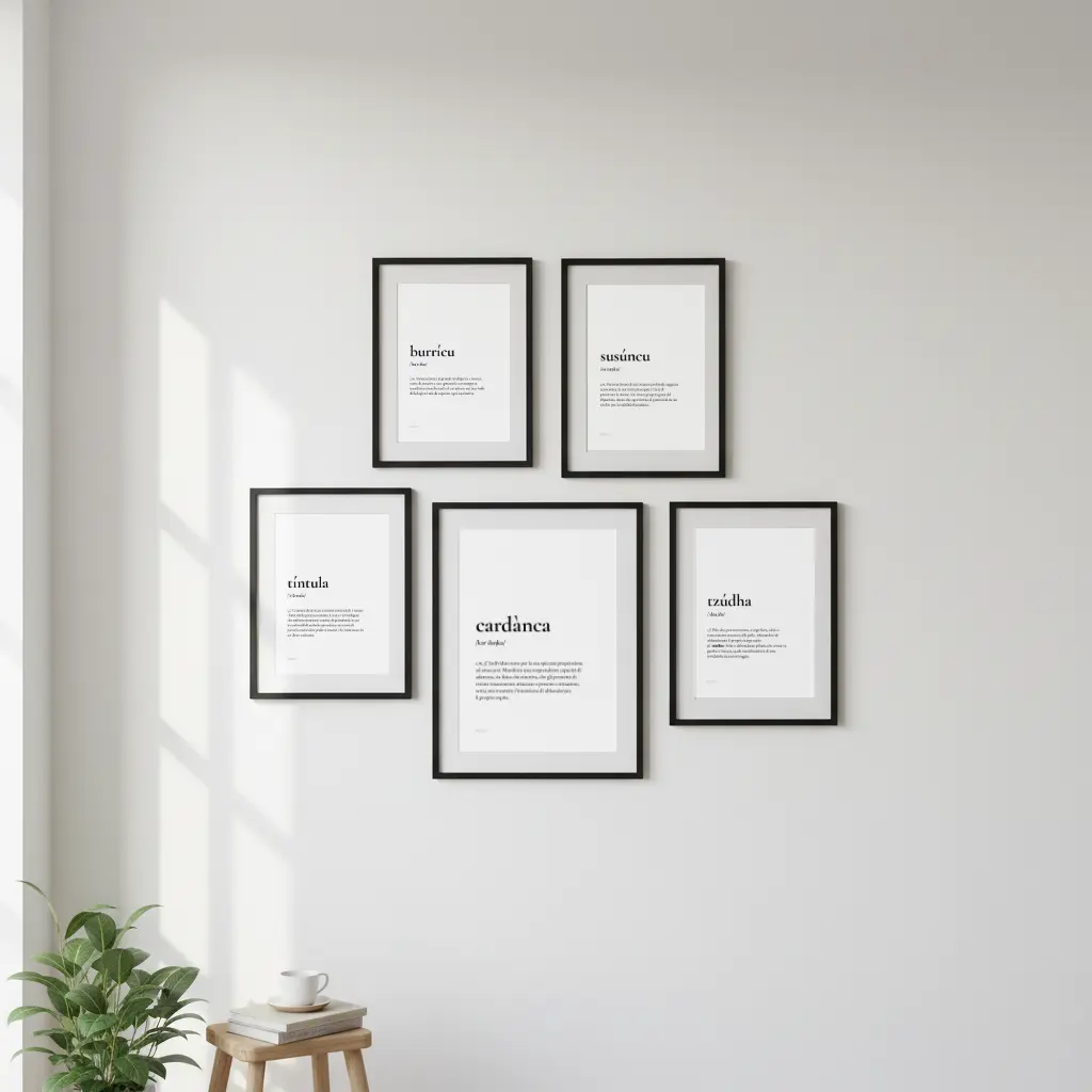 Esempi - dizionario regionale su poster - idee regalo - Sardegna