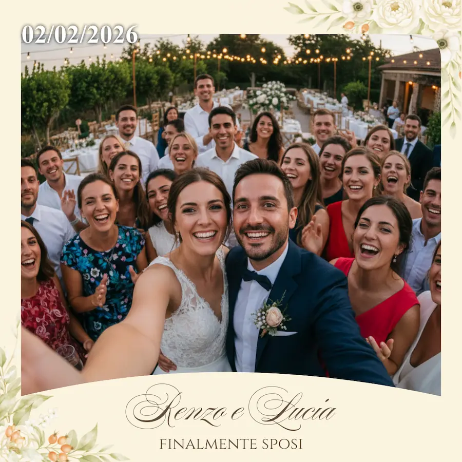 foto souvenir di matrimonio con cornice