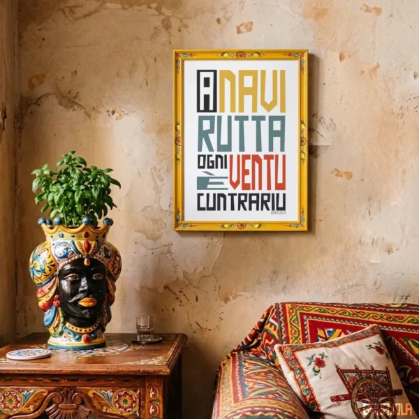 esempio di poster proverbi regionali personalizzato - pitost che nient l'è mei piutost